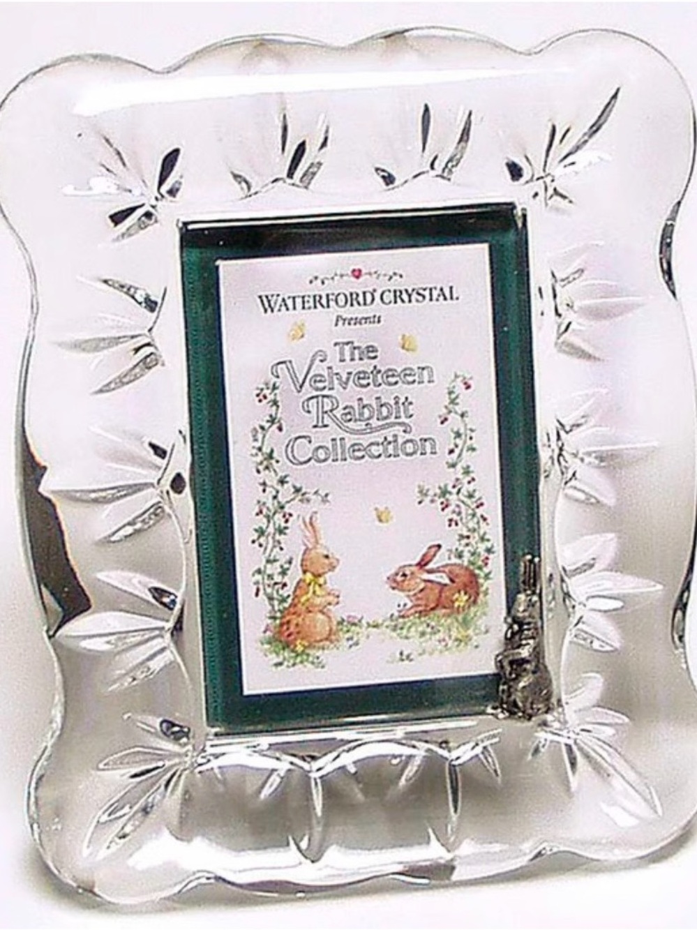 Waterford Crystal Picture Frame 4”x5” Metal Rabbit Accent Holds 2" X 3" Photo